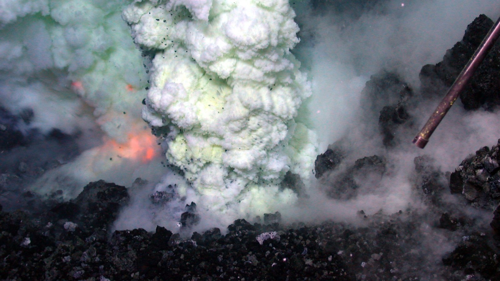 Orange glow of magma from West Mata submarine volcano