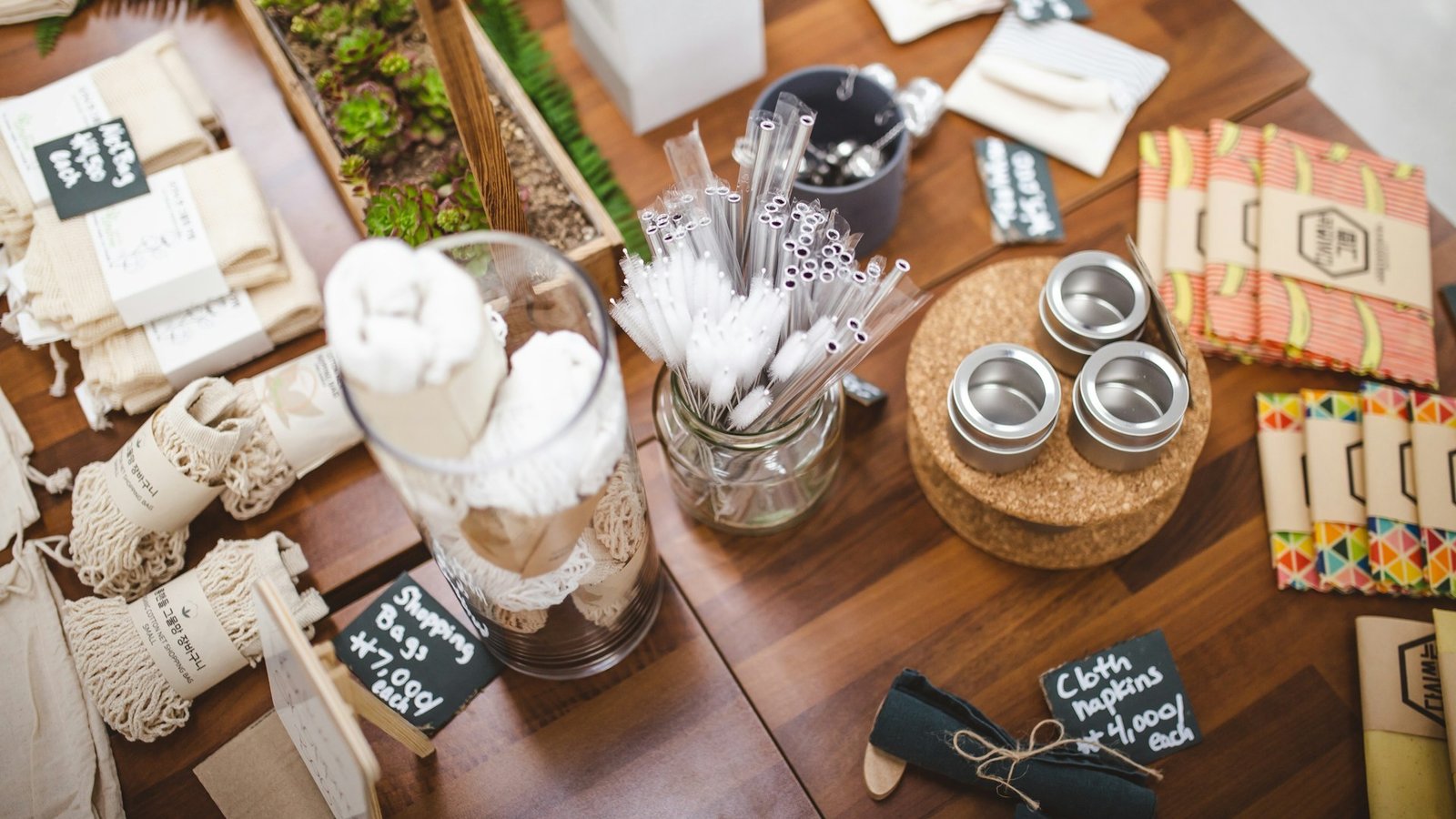 Zero waste products at an eco friendly shop