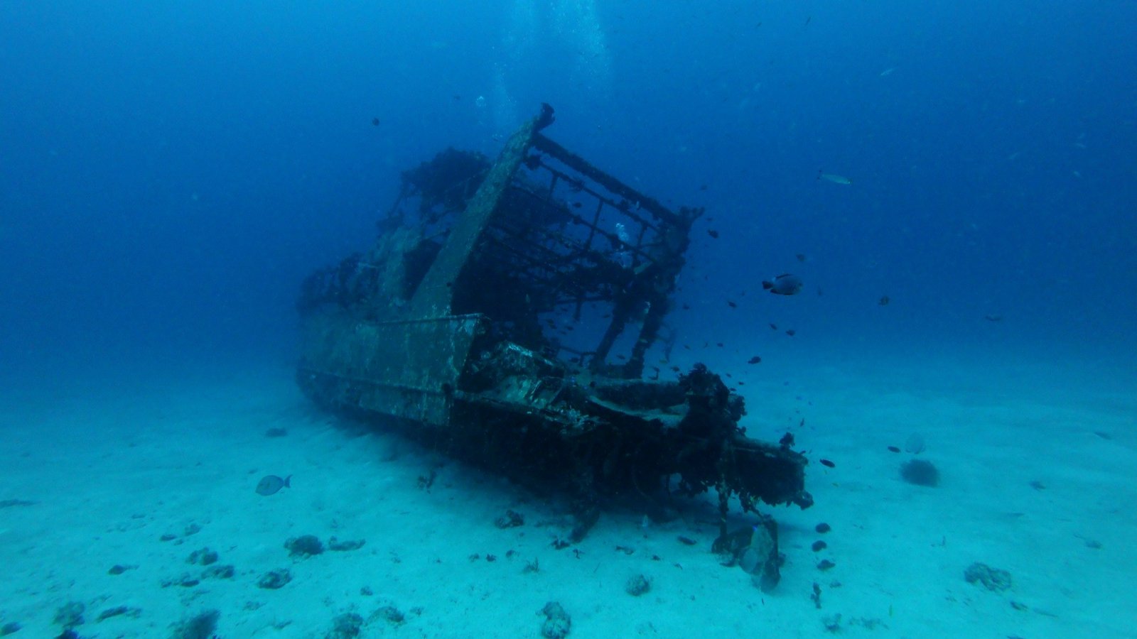 Underwater image of a sunken ship